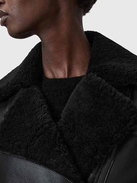 AllSaints kurtka skórzana SOLA damska kolor czarny W120LB