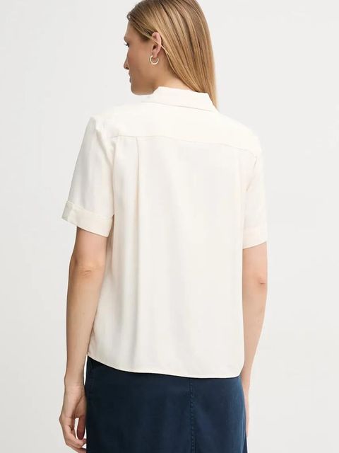 Tommy Hilfiger koszula damska kolor beżowy relaxed z kołnierzykiem klasycznym WW0WW44683