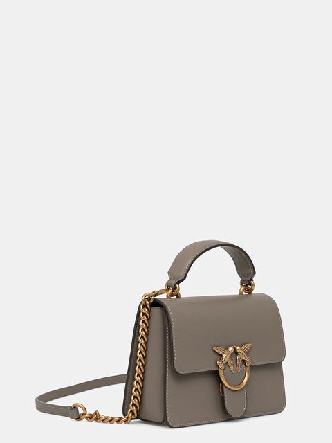 Pinko torebka skórzana kolor szary 100071 A0F1