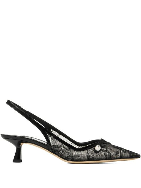Jimmy Choo 45 mm Amita lace-embellishment pumps - Black - zdjęcie produktu nr 1