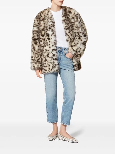 ISABEL MARANT Aglae animal-print coat - Neutrals - zdjęcie produktu nr 2