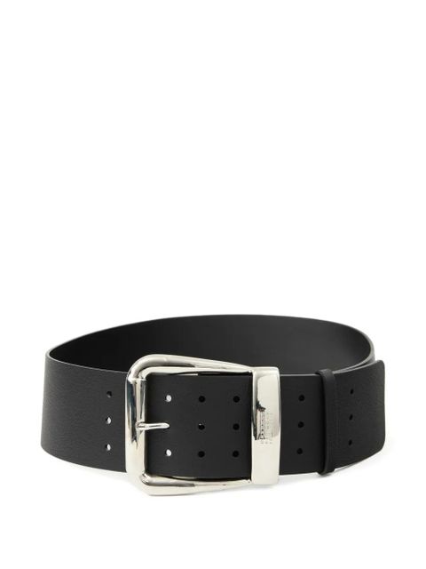 MM6 Maison Margiela logo-engraved leather belt - Black - zdjęcie produktu nr 1