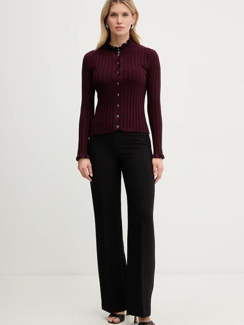 Morgan kardigan damski kolor bordowy lekki MUOLI