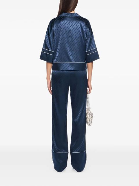 Off-White satin pyjama shirt - Blue