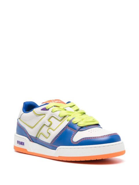 FENDI Match leather sneakers - White