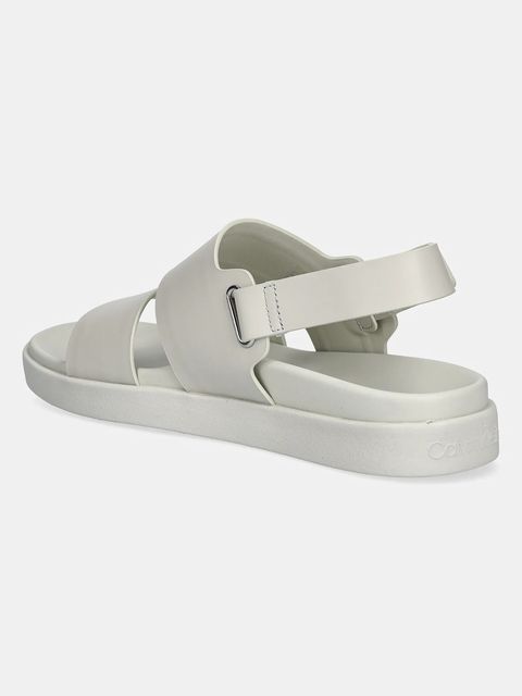 Calvin Klein sandały skórzane FLAT ADJ SANDAL EYELET