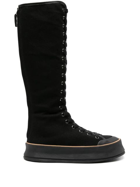Max Mara lace-up canvas boots - Black - zdjęcie produktu nr 1