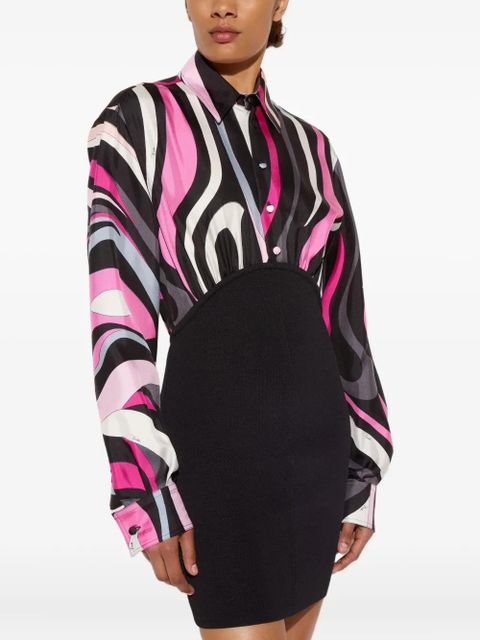 PUCCI Marmo-print shirt mini dress - Black - zdjęcie produktu nr 2