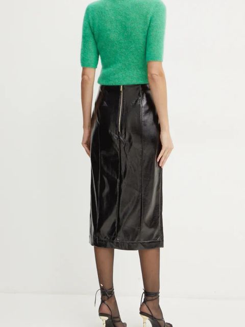 Armani Exchange spódnica kolor czarny midi rozkloszowana 6DYN13 YNQYZ