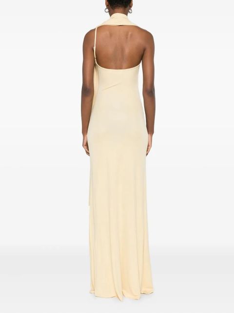 Aya Muse Wisp halterneck draped maxi dress - Yellow