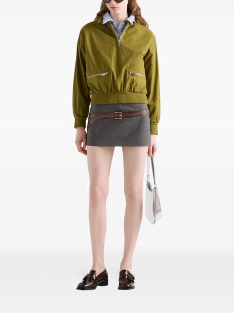Prada 3D printed-belt mini skirt - Grey