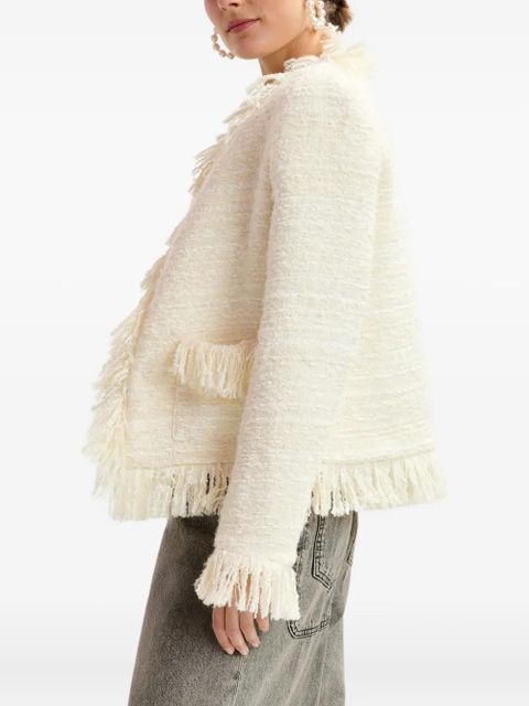 Essentiel Antwerp fringe tweed jacket - Neutrals