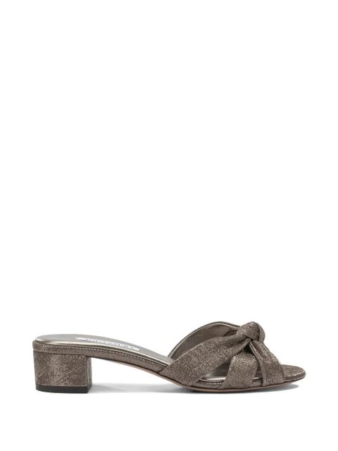 Aquazzura knot-detail laminated mules - Grey - zdjęcie produktu nr 1