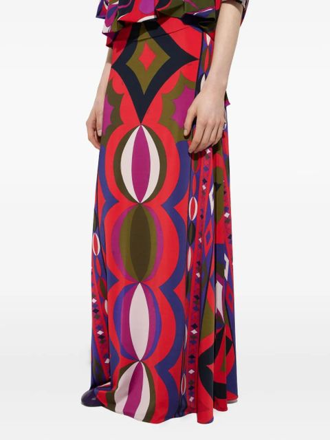 PUCCI Collane-print maxi skirt - Red