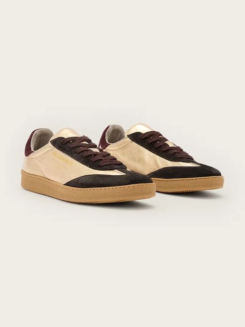 AllSaints sneakersy skórzane Thelma Metallic Sneaker damskie kolor złoty W072FB