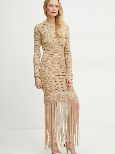 Simona Corsellini sukienka kolor złoty mini dopasowana P25CEABO03