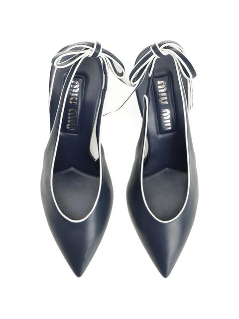 Miu Miu bow-detail slingback sandals - Blue