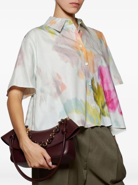 LOEWE floral-print trapeze shirt - Blue