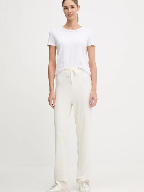 BOSS spodnie lounge kolor beżowy gładkie 50535771