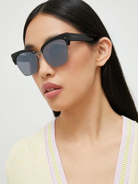 DSQUARED2 okulary przeciwsłoneczne damskie kolor czarny - zdjęcie produktu nr 1