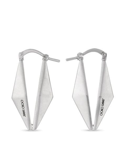 Jimmy Choo Diamond engraved-logo earrings - Silver - zdjęcie produktu nr 1