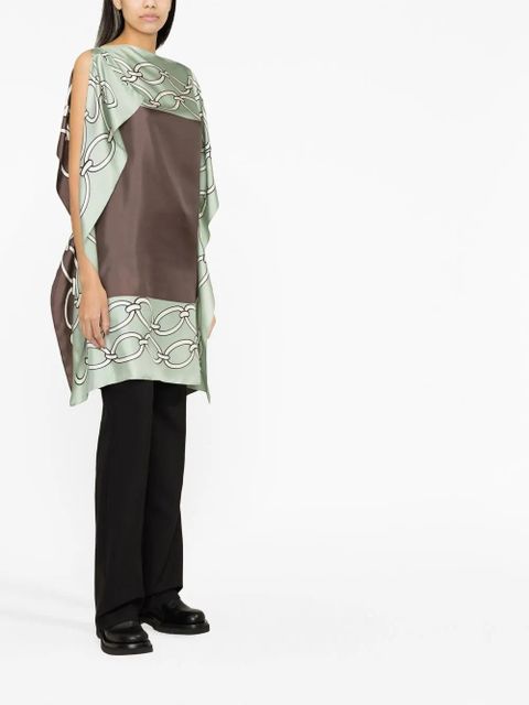 Valentino Garavani Chain 1967 Foulard-print silk dress - Green