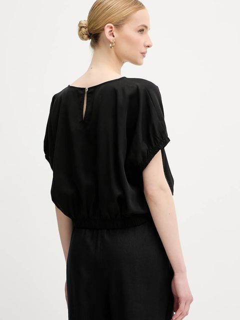 United Colors of Benetton bluzka damska kolor czarny gładka 5NPHDQ0C6