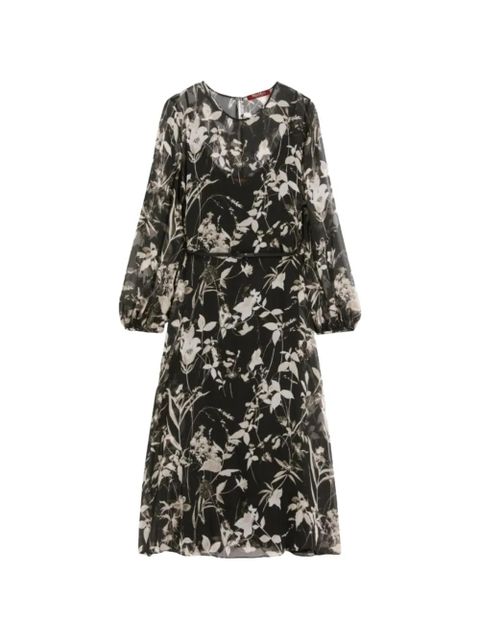 Max Mara floral belted midi dress - Black - zdjęcie produktu nr 1