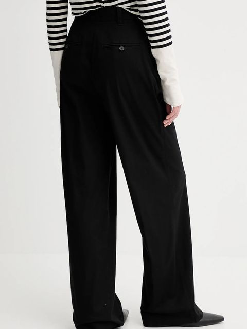 Marc O'Polo spodnie damskie kolor czarny szerokie high waist 506034110105