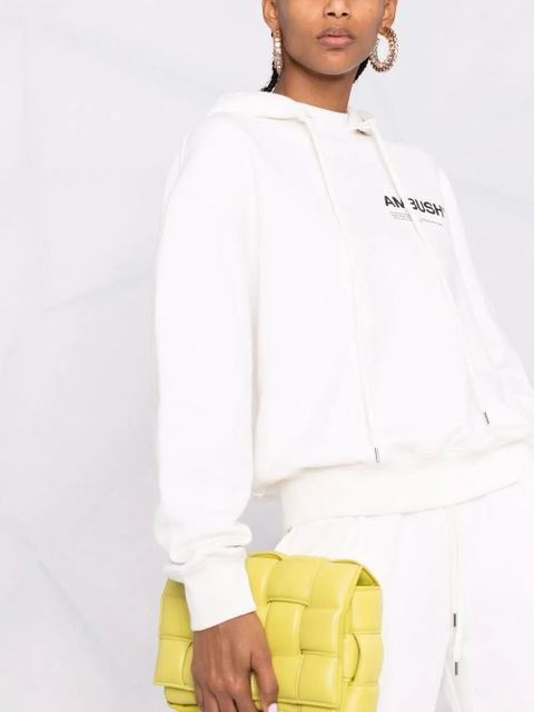 AMBUSH logo-print drawstring hoodie - White