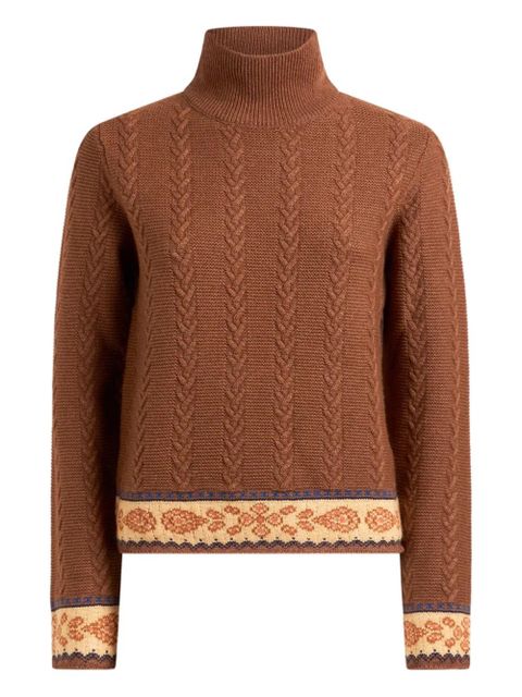ETRO cable-knit patterned sweater - Brown - zdjęcie produktu nr 1