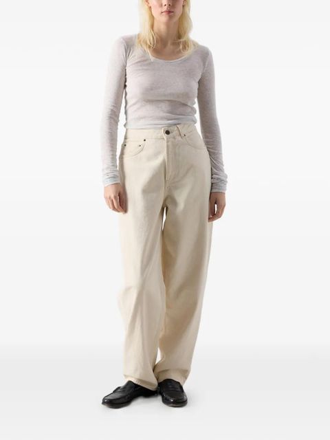 American Vintage Snopdog balloon-fit jeans- ecru- cotton- balloon cut- low waist- five classic pockets- zip fly and button fastening- leather patch... - zdjęcie produktu nr 2