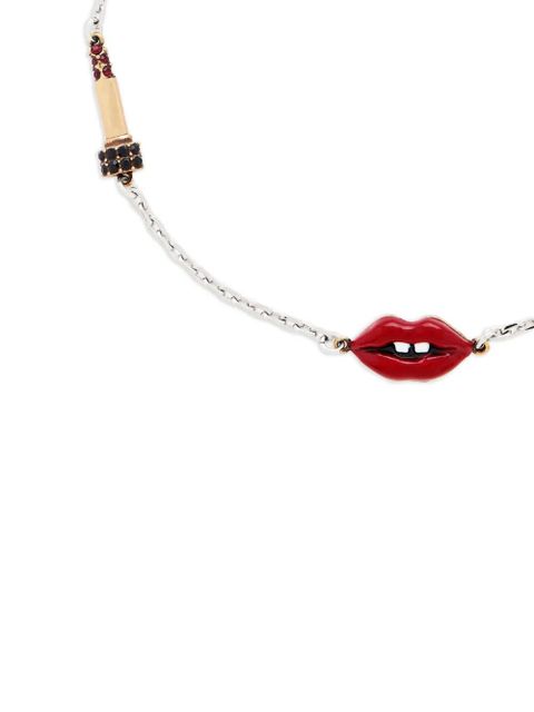 Marc Jacobs lip-detail slider-fastening bracelet - Silver - zdjęcie produktu nr 2