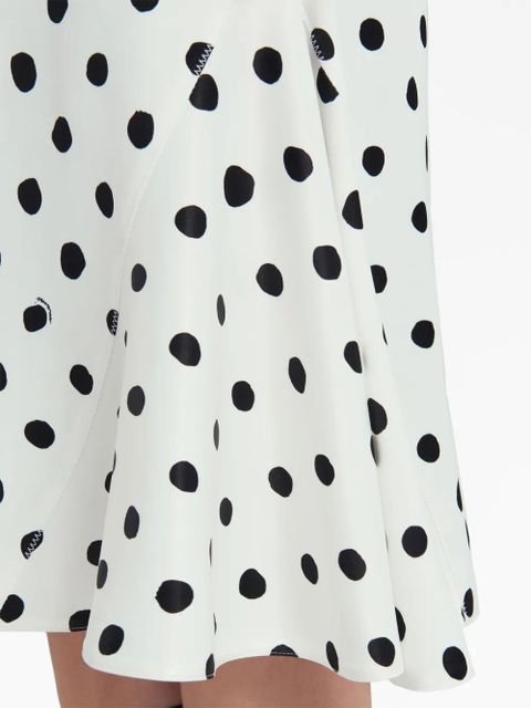Marni polka-dot print A-line skirt - White