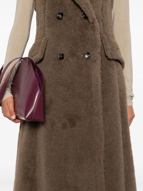 Max Mara Boario double-breasted sleeveless coat - Brown