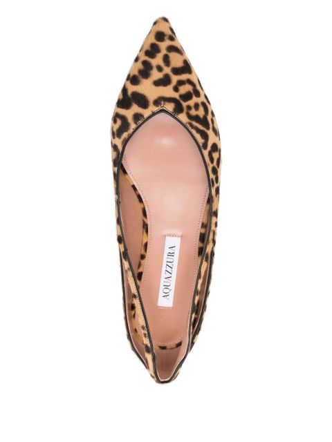 Aquazzura leopard-print ballet flats - Brown