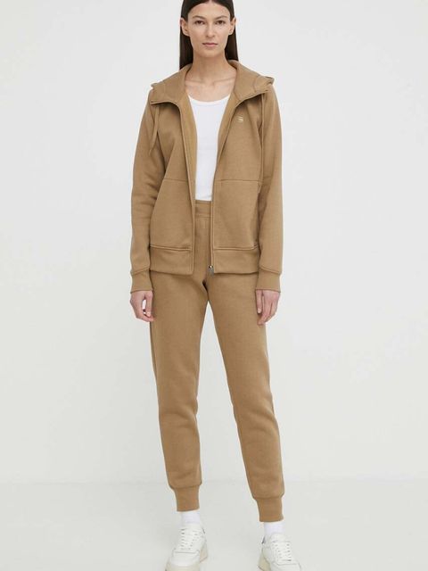 G-Star spodnie dresowe kolor beżowy gładkie