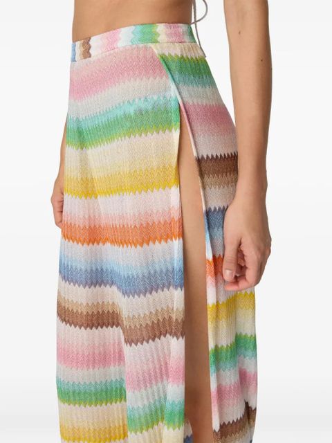 Missoni zigzag-pattern slit beach trousers - White - zdjęcie produktu nr 2