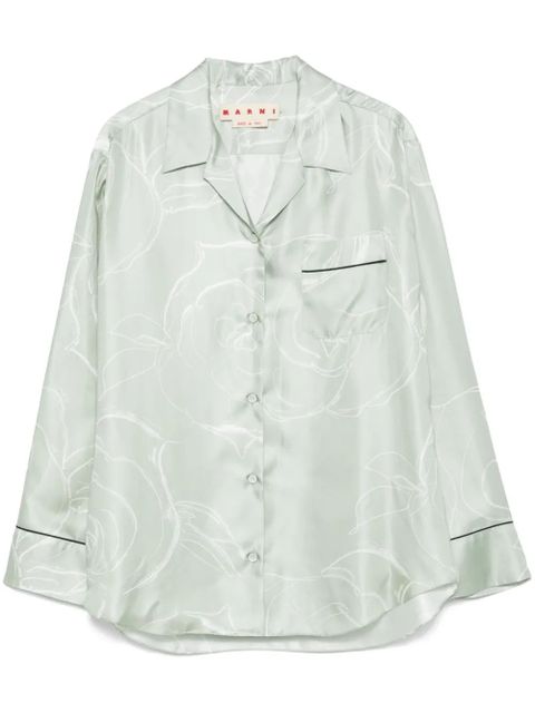 Marni printed silk shirt - Green - zdjęcie produktu nr 1
