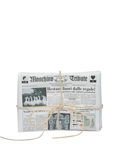 Moschino newspaper-print clutch bag - White - zdjęcie produktu nr 1