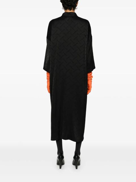 Balenciaga logo-jacquard wrap dress - Black