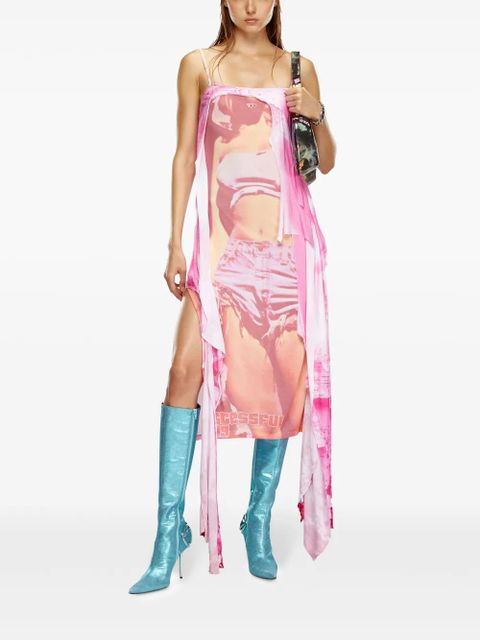Diesel D-Malory-Long graphic-print draped dress - Pink - zdjęcie produktu nr 2