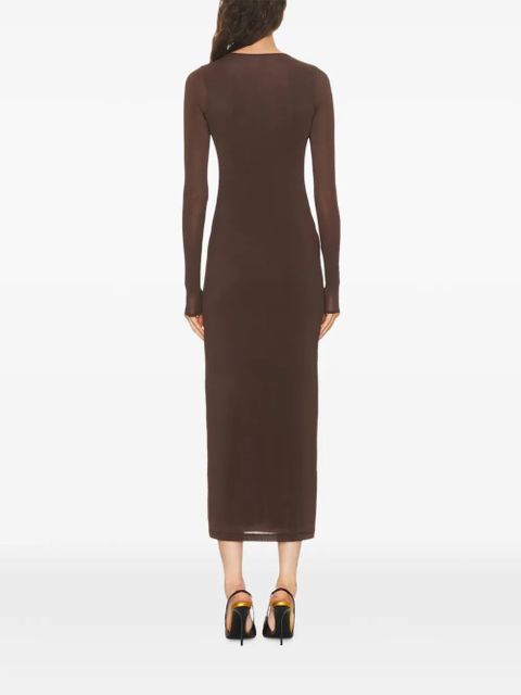 WARDROBE.NYC long-sleeve midi dress - Brown