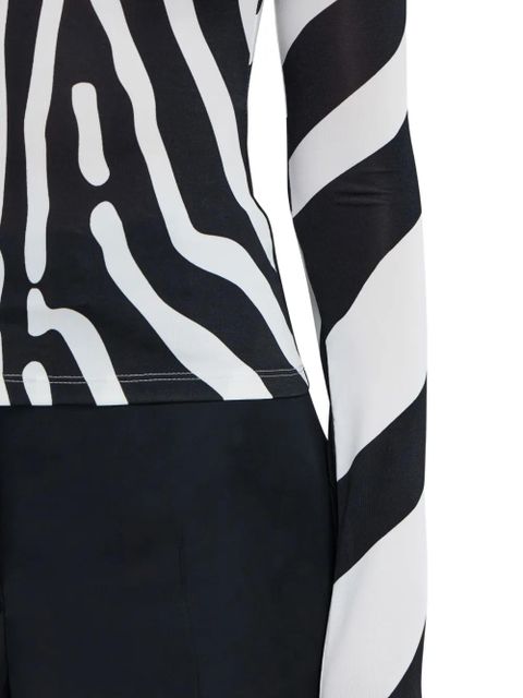 Ferragamo animal-print high-neck top - Black