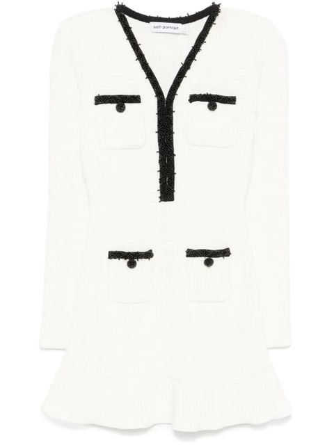 Self-Portrait knitted mini dress - White - zdjęcie produktu nr 1