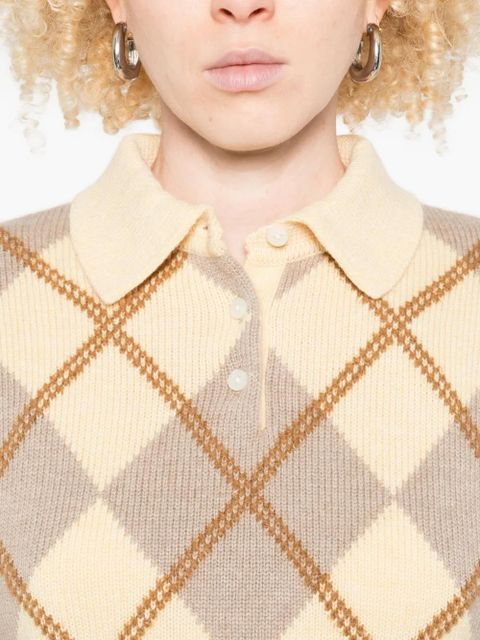 Guest In Residence argyle polo knit - Neutrals
