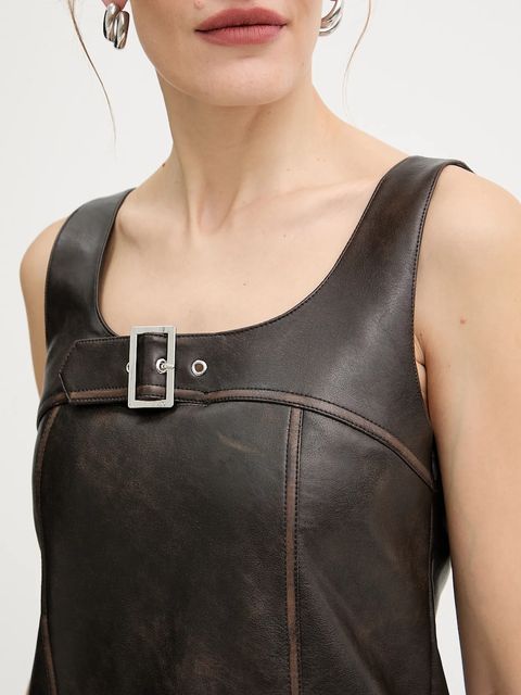 Liu Jo sukienka kolor brązowy mini prosta MF5314 E1051