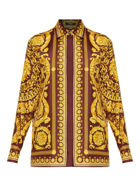 Versace floral-print silk blouse - Brown - zdjęcie produktu nr 1