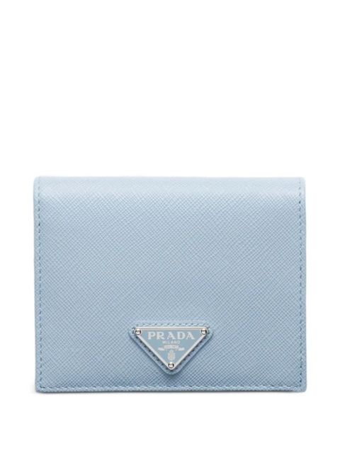 Prada small triangle-logo leather wallet - Blue - zdjęcie produktu nr 1