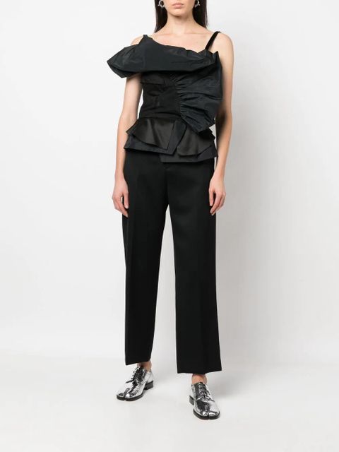 Maison Margiela sleeveless ruffled top - Black